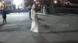 Stella Maxwell Arrives At The Fashion For Relief Catwalk Show