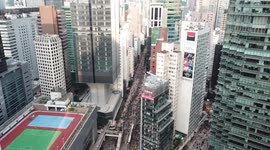 Drone footage shows thousands of anti-government protesters in Hong Kong