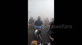 Haze causes terrifying driving conditions in Indonesia