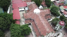À drone view of the city of Danao in Philippines's Cebu Province
