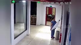 On a roll: Elderly citizens in China steal sheet after sheet of toilet paper from public washroom