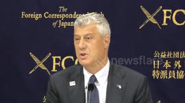Hashim Thaci President of the Republic of Kosovo speaks at FCCJ