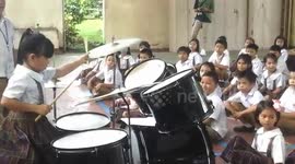 Schoolgirl Shows Off Incredible Drumming Skills