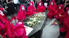 Extinction Rebellion stage funeral procession to end London Fashion Week