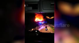 Footage shows Edwardian mansion on fire