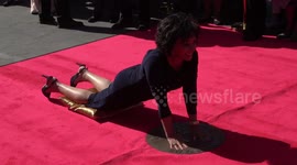 Dame Shirley Bassey unveils handprints at ‘Square of Fame’ in London