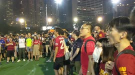 Hong Kong soccer fans sing 'You'll Never Walk Alone' in support of pro-democracy protesters