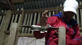Martial artists show off ability to smash iron rods with their bare hands