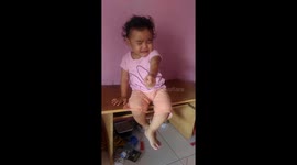 The funny thing is the behavior of 1 year girl