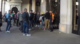 People Depart Apple Store With New iPhone 11