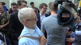 Labour leader Jeremy Corbyn arrives at climate change protest in London