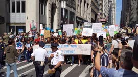 NYC Climate Strike: Marchers carry