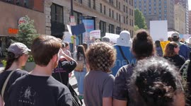 People protesting inaction on climate change