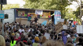 Dublin Climate Strike September 20th 2019  - Speaker on stage and crowd