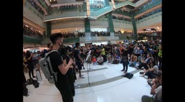 The Hong Kong Anthem again sung at New Plaza mall in Shatin to call Hongkongers to boycott MTR