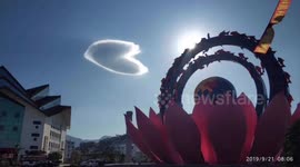 Heart-shaped cloud spotted above Chinese city