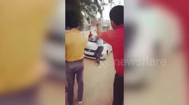 Man dragged for over two miles on car's bonnet as altercation spirals out of control