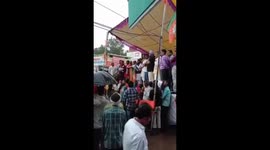 Watch - Stage collapse during a political rally in Central India
