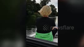 Stunned sailors spot a bizarre looking vessel cruising past them