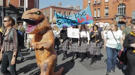 Student Climate Strike Dublin September 2019 Dinosaur costime