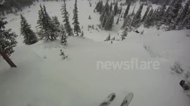 Terrifying moment avalanche forms under skier in Colorado