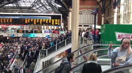 Rain causes chaos at Liverpool Street station in London