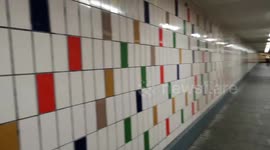 London Tube station underpass flooded due to heavy rain