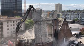 University Christian Church Bell Tower Topples during demolition