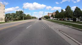 Hyper lapse drive on highway and city streets in suburban Ontario Canada near Toronto
