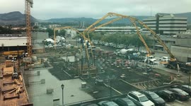 Timelapse shows Canadian construction site filled with concrete over seven-hour period