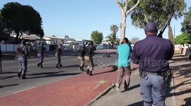 South African police fire rubber bullets at Cape Town protesters