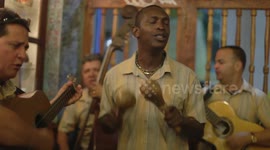 amazing cuban band eco caribe playing in havana, cuba