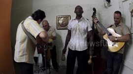 amazing cuban band eco caribe playing in havana, cuba