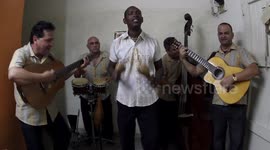 amazing cuban band eco caribe playing in havana, cuba