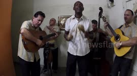 amazing cuban band eco caribe playing in havana, cuba