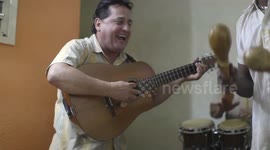 amazing cuban band eco caribe playing in havana, cuba