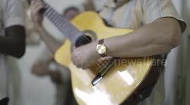 amazing cuban band eco caribe playing in havana, cuba