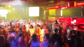timelapse of a crowd dancing in barcelona's biggest club, Razzmatazz