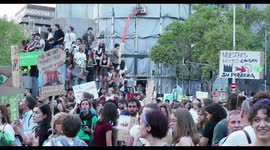 climate strike and march for the environment in barcelona on 27 september 2019