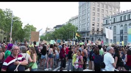 climate strike and march for the environment in barcelona on 27 september 2019