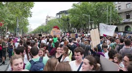 climate strike and march for the environment in barcelona on 27 september 2019