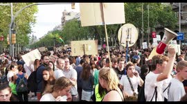 climate strike and march for the environment in barcelona on 27 september 2019