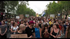 climate strike and march for the environment in barcelona on 27 september 2019