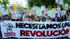 World Strike for Climate in Madrid, Spain railway station atocha