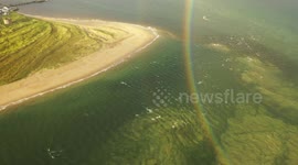 UK drone pilot captures stunning 360-degree double rainbow