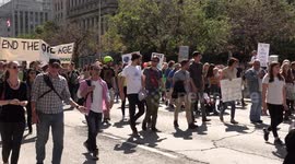 Thousands of people in the streets of Toronto demanding action on climate change is massive protest in the city streets