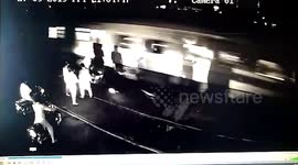 Man suffers serious injury after riding into moving train in India