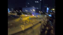 Water canon in action at Government complex on Harcourt Road