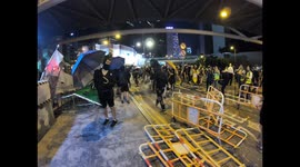 Hong Kong police disperse crowds with water cannon on 5th anniversary of umbrella movement