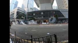 Police fire tear gas on protesters in Wanchai